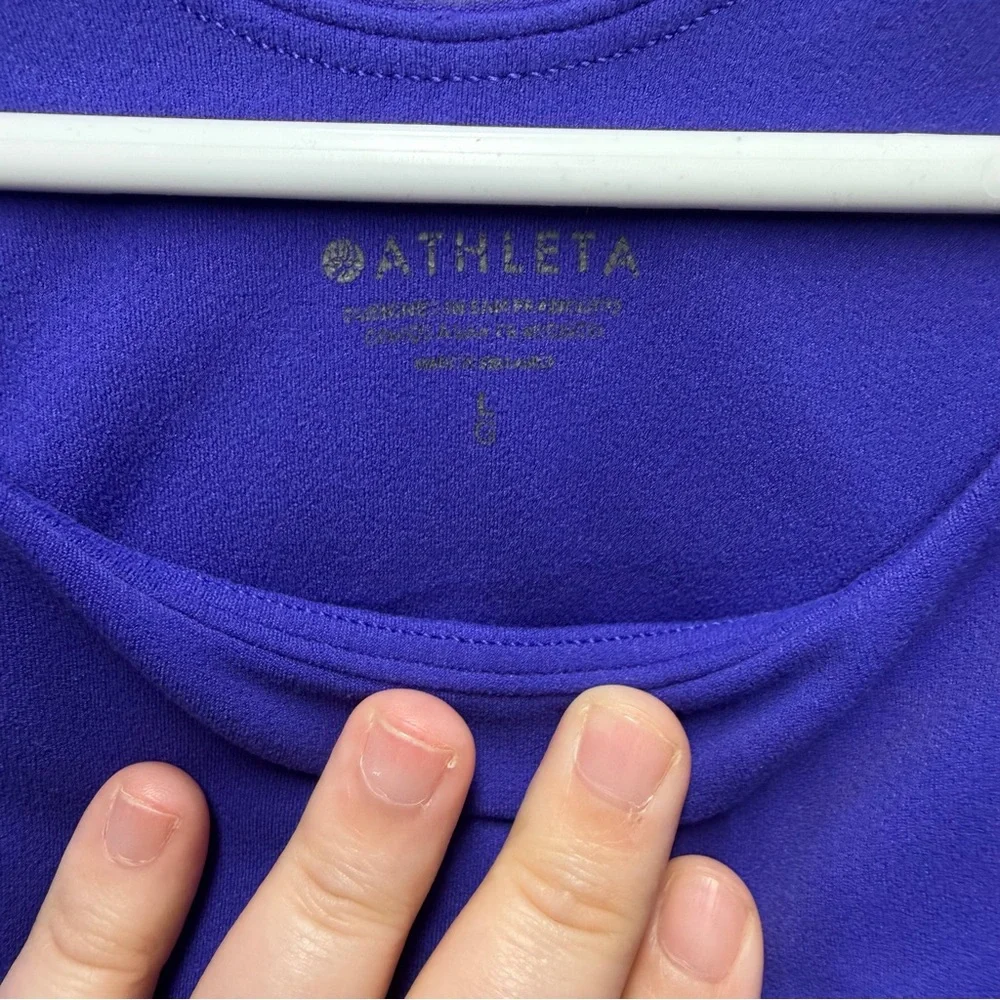 Athleta Conscious Crop Tank Top Built-In Bra Purple Women’s Size Large - Picture 2 of 6
